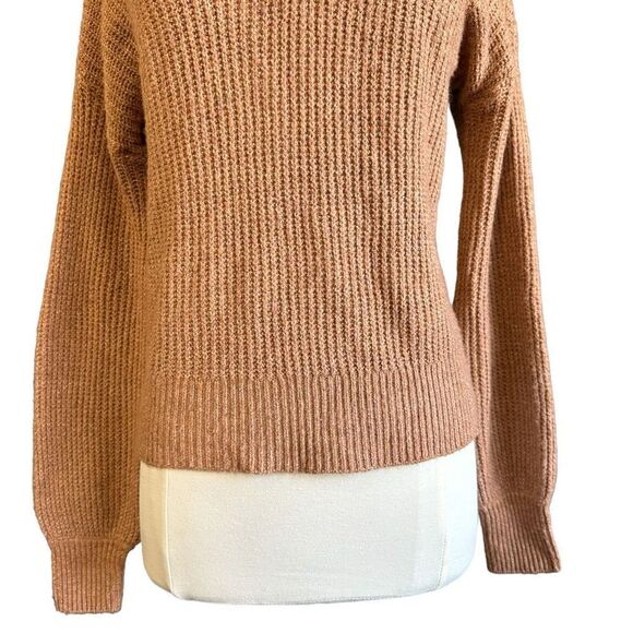 Pink Rose Crossover V Shape Cozy Soft Ribbed Pullover Sweater - Picture 6 of 7